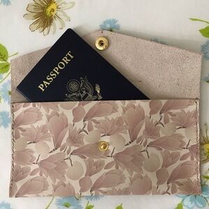 Handmade Genuine Leather Floral Tan Women's Wallet